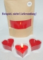 Preview: 3 Stück "Herz" Teelichthülsen, Kerzenformen,  inkl. Dochte