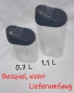 Preview: Schütte mit Deckel (dunkelgrau) 0,7 L,  1,1 L von Gies, Schüttdose