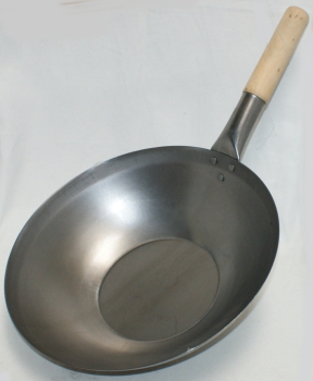 Carbon steel wok with flat bottom - original Chinese
