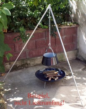 Dreibein 1,60 cm Teleskopgestell, silber lackiert und massiv, Kesselgulasch,Party,