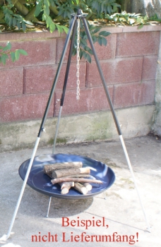 tripod 130 cm telescopic frame for goulash kettle, chain height adjustment, fish kettle, grill grid