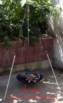 Tripod 180 cm telescopic frame for goulash kettle, chain height adjustment, fish kettle, grill 1176