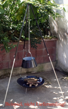 Tripod 180 cm telescopic frame for goulash kettle, chain height adjustment, fish kettle, grill 1176
