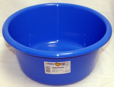 Schüssel, Kunststoff Tiefschüssel Ø 28 cm; 4,5 L, blau, von Gies, Salat, Wursten,