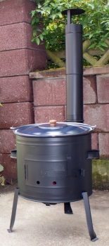 Goulash cannon (39) incl. enamel 15 litre kettle + lid, original from Grillplanet, field kitchen, goulash oven