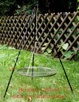 Dreibein 1,20 m für: Gulaschkessel, Grillrost, Fischkessel; schwarz lackiert, Gartendeko 1142
