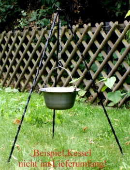 Dreibein 1,20 m für: Gulaschkessel, Grillrost, Fischkessel; schwarz lackiert, Gartendeko 1142