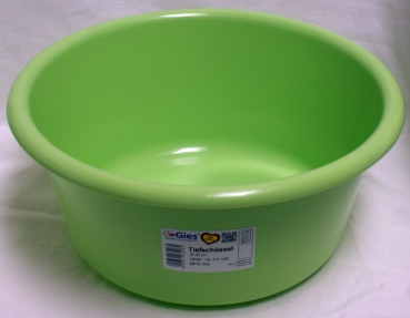 Bowl, plastic Deep bowl Ø 28 cm; 4,5 L Lime green by Gies, Salad, Sausage,