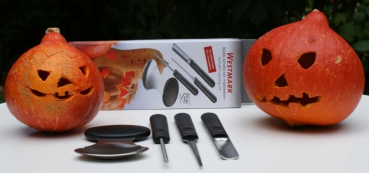 Kürbis-Schnitz-Set "Halloween" 4-teilig, inkl. Schnitzvorlagen - von Westmark