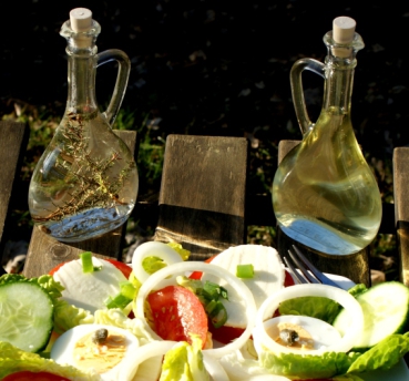 Giulia vinegar, oil set; 100 mL each, white including PE stopper