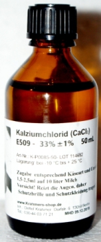 Kalziumchlorid, Calciumchlorid-flüssig, 50 mL, Kalziumchlorid, Kalcium, Käse selbst machen