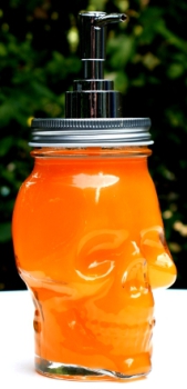 skull glass 500 ml, sauce dispenser, party, horror party, Halloween, soap dispenser