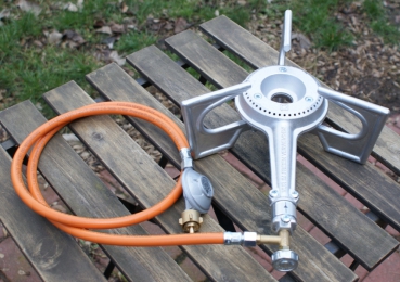 Gas burner,gas heater,gas cooker 4,2kW with hose + reducer f. smoker ros-104