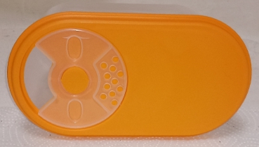 Sprinkler container with lid – orange, 1.1 L (approx. 19 x 10 x 11.5 cm) by Gies, shaker