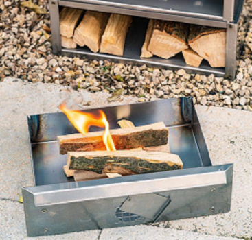 Coal drawer with V2A stainless steel panel for Smoki Xx39x33cm