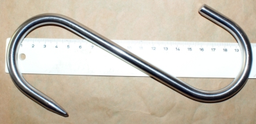 1 Professional Stainless Steel Meat Hook, 200x9 mm, Smoking Hook, S Hook, Hook, S Hook, Hunting