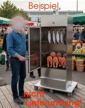 Mobiler Räucherschrank aus Aluminium für Märkte oder Feste 200x80x57 cm,Räucherofen