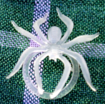 Decoration spiders white / colourless, 3,5 cm, pack of 10