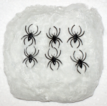 Decoration - spider web incl. 6 spiders