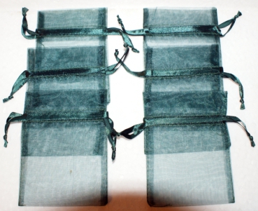 Chiffon bag dark green 9 x 12 cm - pack of 6