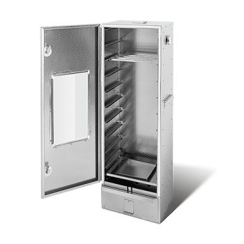 Embossed CR stainless steel with window 120x39x33 cm (1242)