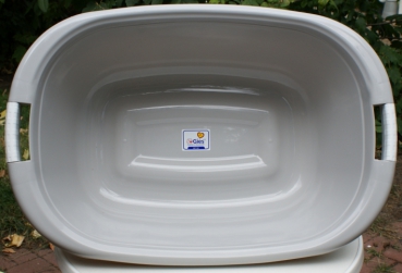 45 litre oval tub, mixing tub, mixing bowl, approx. 70x48x25 cm, baby tub, sausages, cured, grey