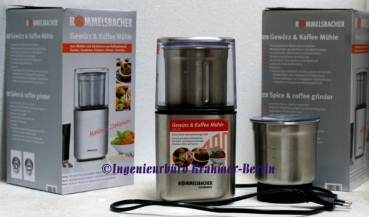 spice grinder, coffee grinder including 2 containers, Rommelsbacher EGK 200