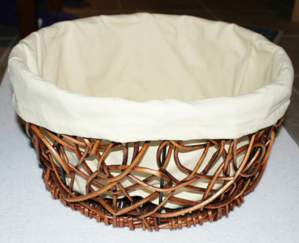 Brotkorb, rund Ø 31 cm, mit Leinenbezug,  Bötchenkorb, Buffetkorb
