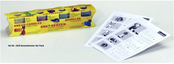 Candle modelling set 4 x 100 g with wick and instructions, from 5 years*, candle modelling wax