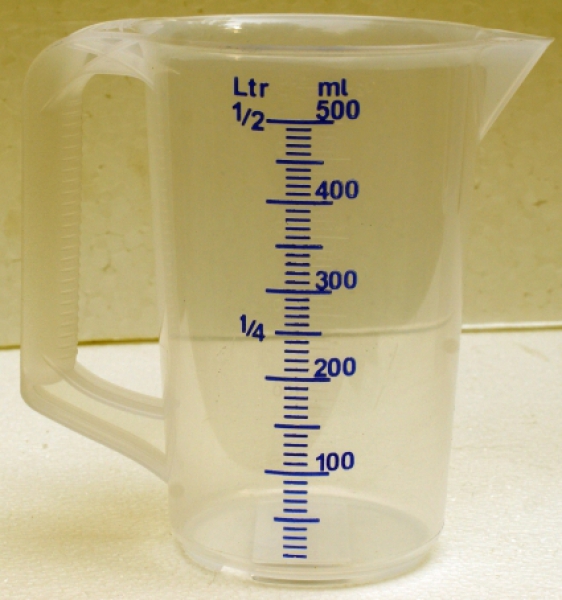Measuring beaker, measuring jug 250 mL, 500 mL, 1, 2, 3 or 5 litres