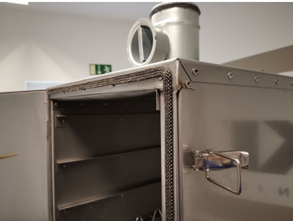 Aluminiertes Stahlblech, Räucherofen 180x40x40 cm, Doppelwandig isoliert(1813)