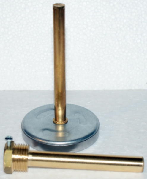 Thermometer 0-120°C mit Messingtauchrohr G1/2" (L=100 mm)
