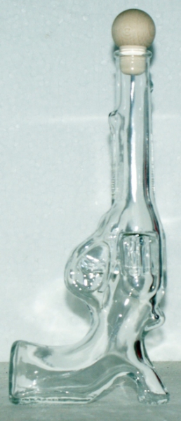 Colt, Motif bottle approx. 200 ml, white, pistol including stopper, gift idea, party souvenir