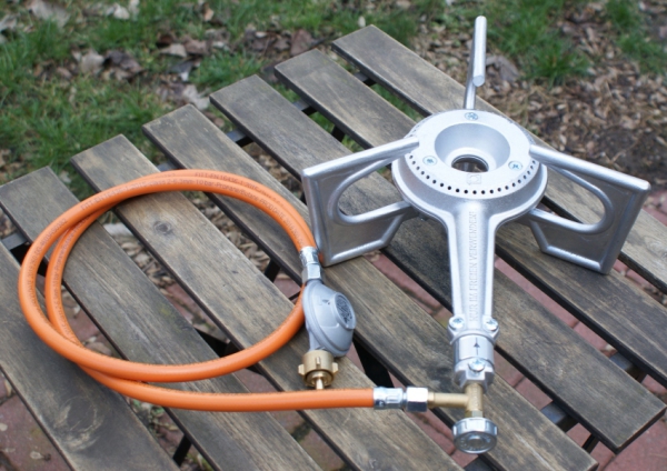 Gas burner,gas heater,gas cooker 4,2kW with hose + reducer f. smoker ros-104