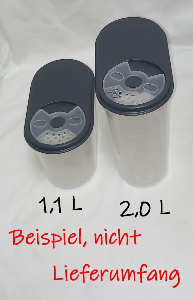Streudose mit Deckel (dunkelgrau) 2 L (ca.19x10x18,5cm) von Gies