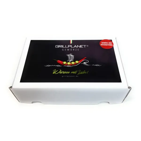Grill Gewürze, Gewürzmischung, Geschenkset mit 9 Designgläschen in Geschenkverpackung