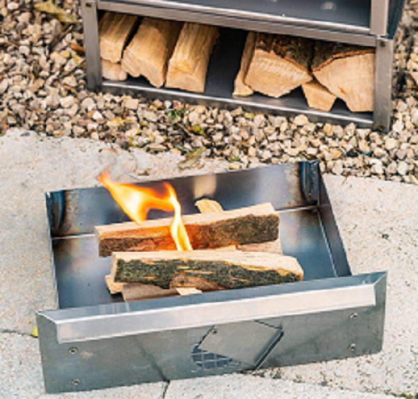 Coal drawer with V2A stainless steel panel for Smoki Xx39x33cm