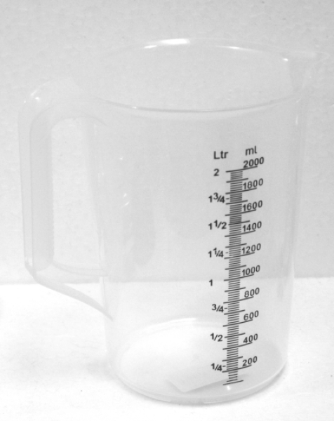 Measuring beaker, measuring jug 250 mL, 500 mL, 1, 2, 3 or 5 litres