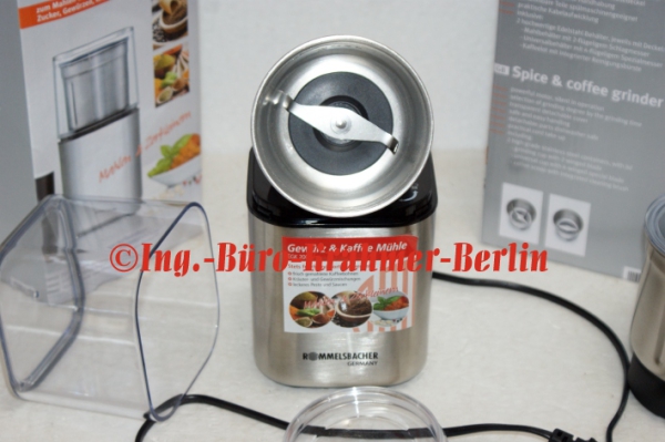 spice grinder, coffee grinder including 2 containers, Rommelsbacher EGK 200