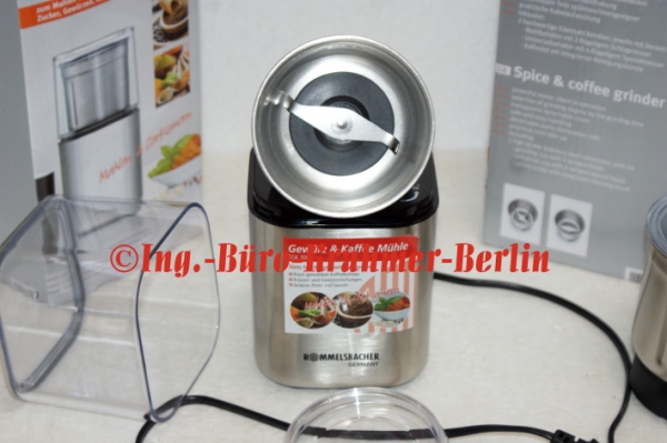 Gewürzmühle, Kaffeemühle inklusive 2 Behälter, Rommelsbacher EGK 200