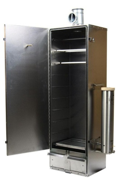 Smokimat Räucherofen mit Elektroraucherzeuger, 120cm, isoliert, geprägter Edelstahl, Elektroheizung