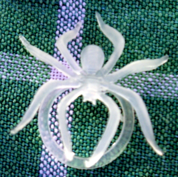 Decoration spiders white / colourless, 3,5 cm, pack of 10