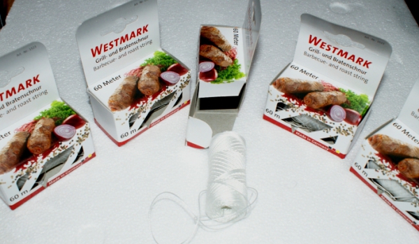Grillschnur, Wurstschnur, Bratenschnur - weiß - in der Spenderbox 60 m von Westmark