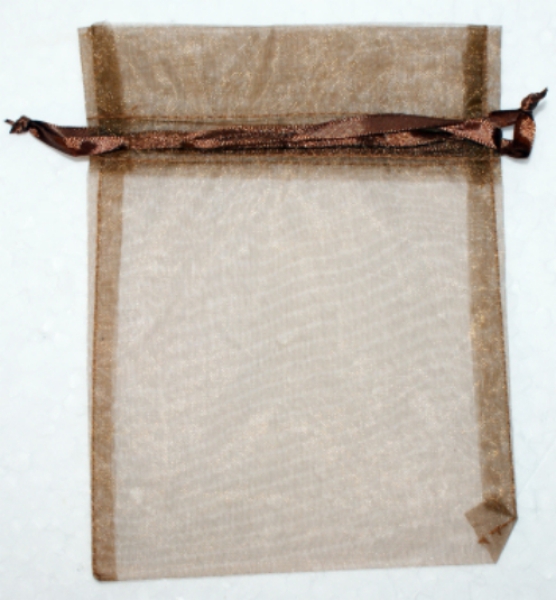 Chiffon bag dark brown 12 x 17 cm - pack of 6