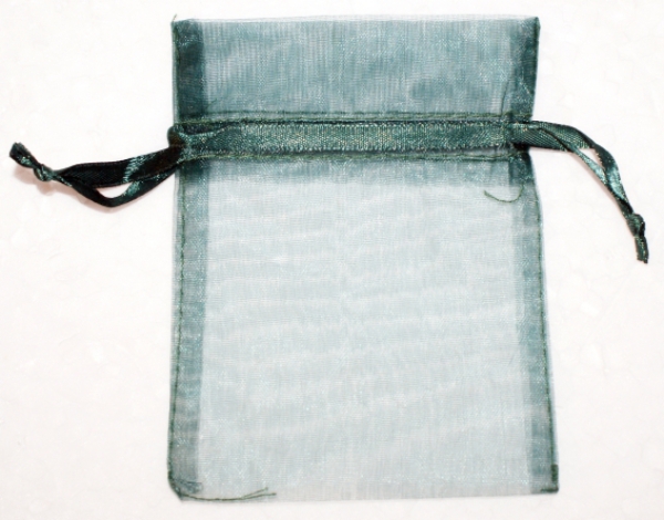 Chiffon bag dark green 9 x 12 cm - pack of 6