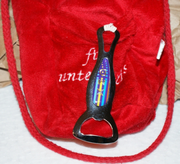 bottle bag "emergency reserve" - red, with bottle opener
