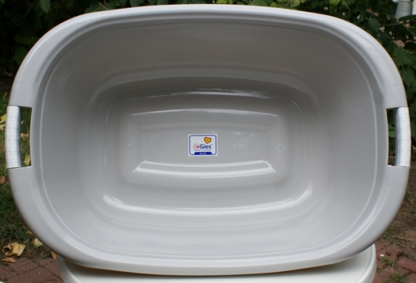 45 litre oval tub, mixing tub, mixing bowl, approx. 70x48x25 cm, baby tub, sausages, cured, grey