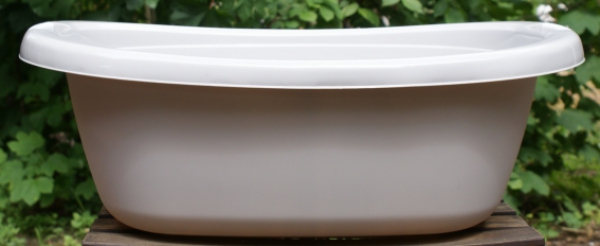 45 litre oval tub, mixing tub, mixing bowl, approx. 70x48x25 cm, baby tub, sausages, cured, grey