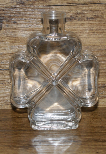 Cloverleaf 200 ml with glass stopper, motif bottle, gift idea,