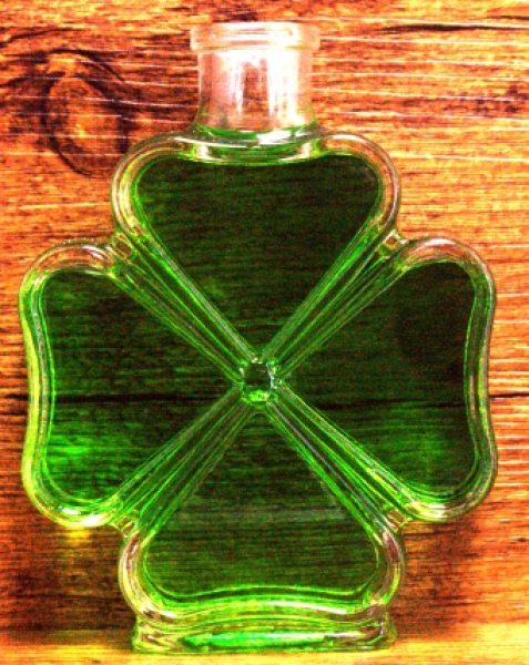 Cloverleaf 200 ml with glass stopper, motif bottle, gift idea,
